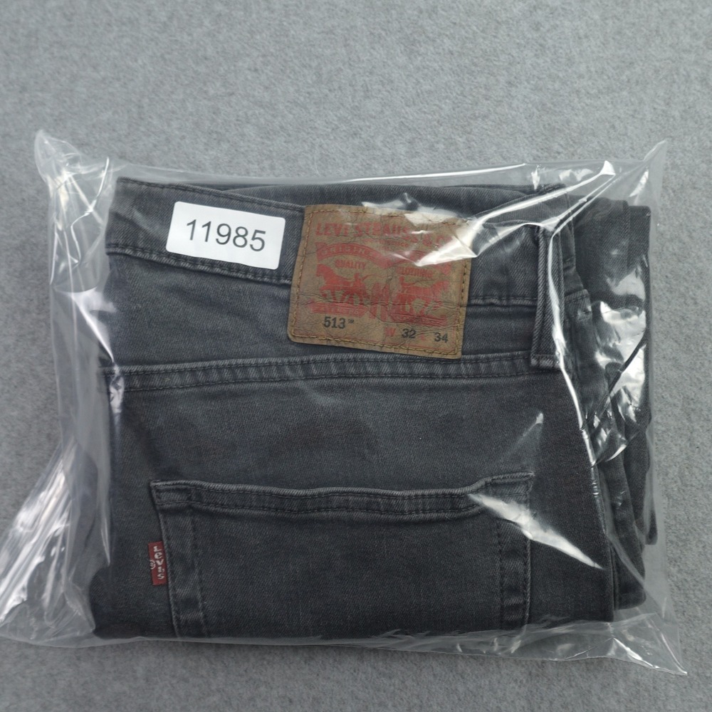Levi's 513 Jeans Mens 32x34 Gray Denim WaterLess Slim Straight Casual - Picture 16 of 16